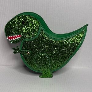 Green Glitter Dinosaur Purse